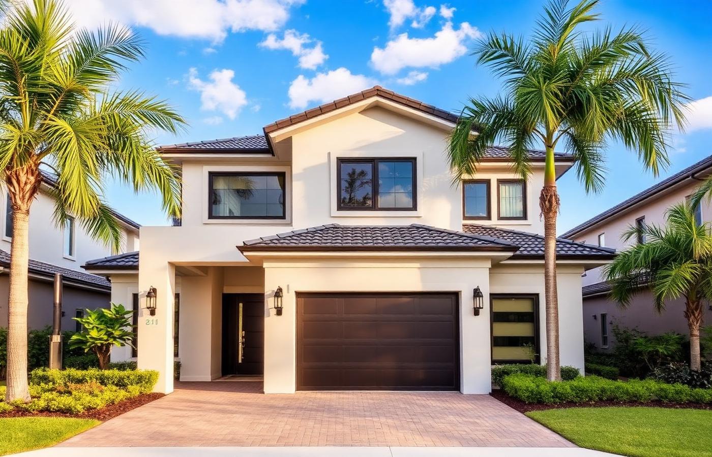Beautifully installed modern garage door on Orlando home
